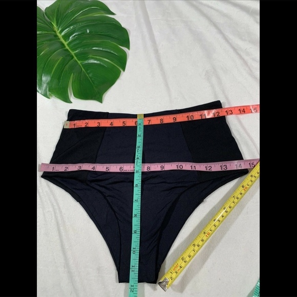 NWT $99 L Space Jackie High Waist Bitsy Cut Bikini Bottoms‎ Black [ Medium ] - Picture 12 of 12